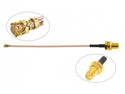 Кабель Пигтейл IPEX U.fl Female - SMA Female Радиочастотный кабель RG178 (SMA F to IPEX-1) 5 см