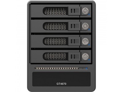 RAIDON GT4670-TB - Внешний 4-х дисковый DAS RAID-накопитель с интерфейсом Thunderbolt 2. RAIDON GT4670-TB - Внешний 4-х дисковый DAS RAID-накопитель с интерфейсом Thunderbolt 2.