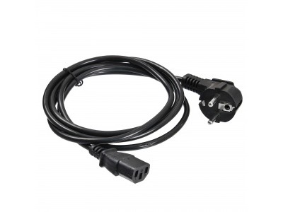 Сетевой шнур (евровилка) Кабель питания 220V (3 pin) 1.8 метра (IEC320 IEC C13 (прямой) - Евровилка)