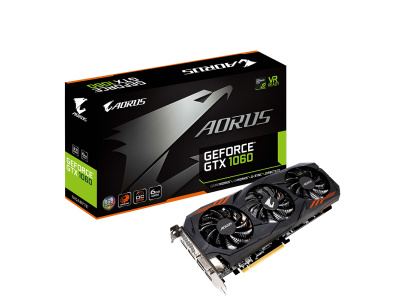 Видеокарта GIGABYTE GTX 1060 6GB AORUS GV-N1060AORUS-6GD V2 GDDR5 1835Mhz PCI-E 3.0 6144Mb 8008Mhz Видеокарта GIGABYTE GTX 1060 6GB AORUS GV-N1060AORUS-6GD V2 GDDR5 1835Mhz PCI-E 3.0 6144Mb 8008Mhz